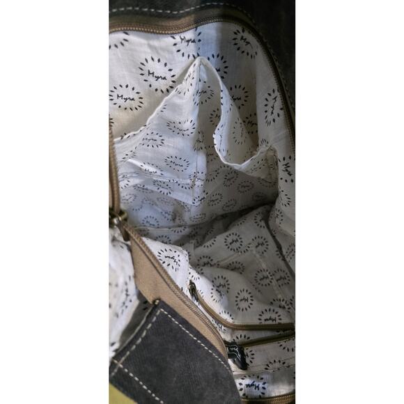 Myra Bag Buzz Fuzz cowhide Weekender shoulder Bag - Picture 4 of 7